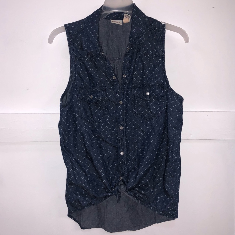 Navy Vest/Tank w/ Front Tie